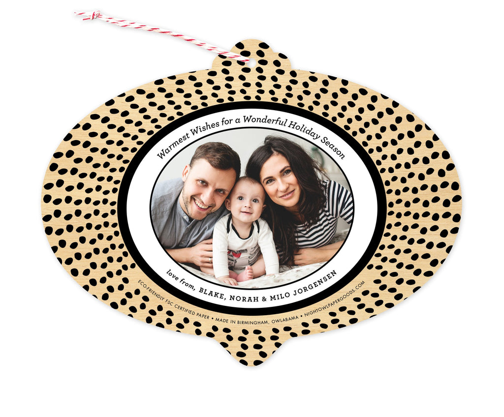 Burst of Joy Custom Holiday Ornament Card - Wood or Paper