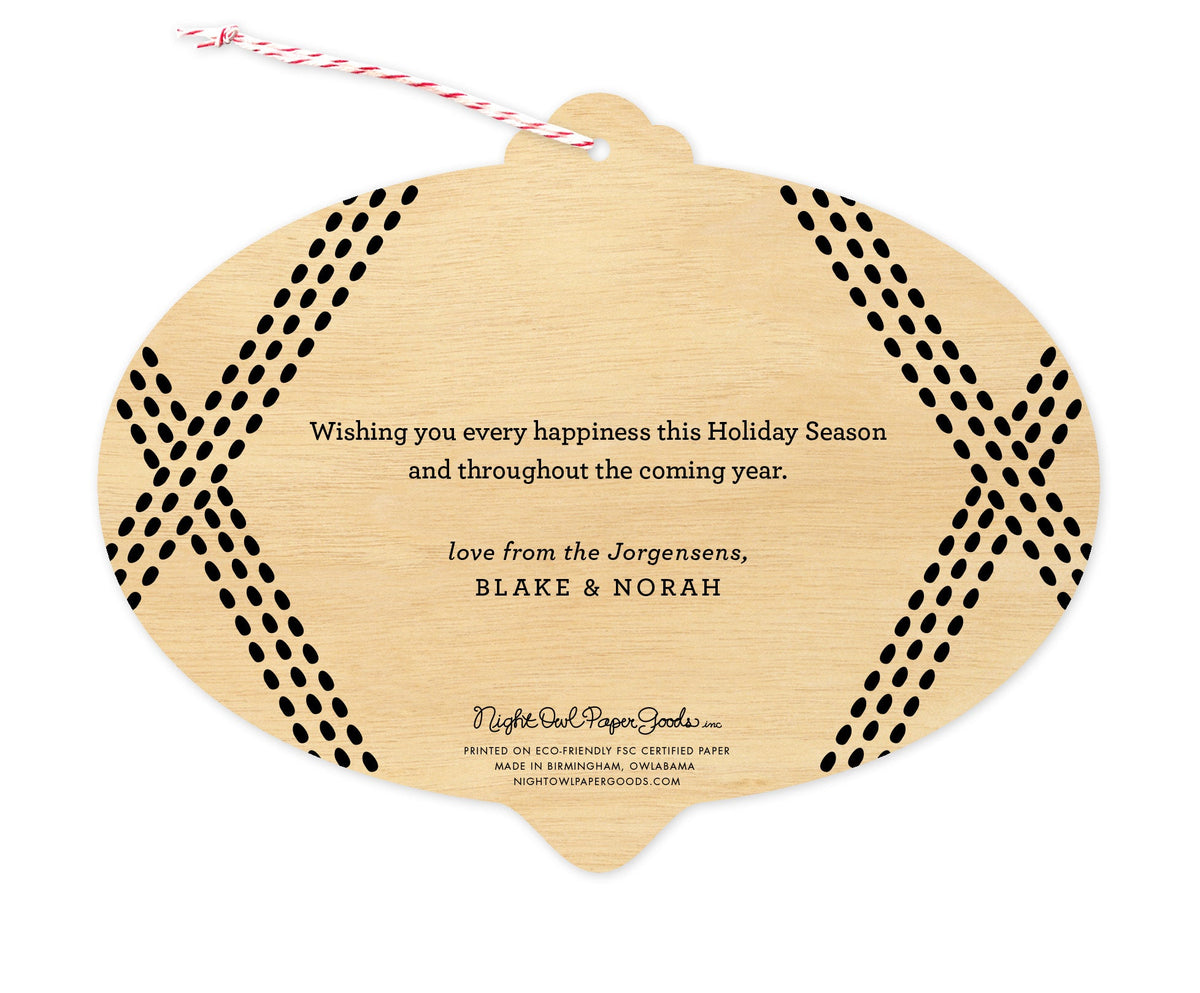 Burst of Joy Custom Holiday Ornament Card - Wood or Paper