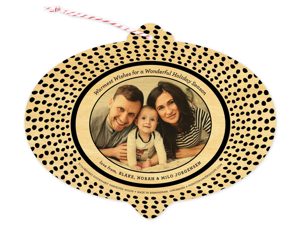 Burst of Joy Custom Holiday Ornament Card - Wood or Paper