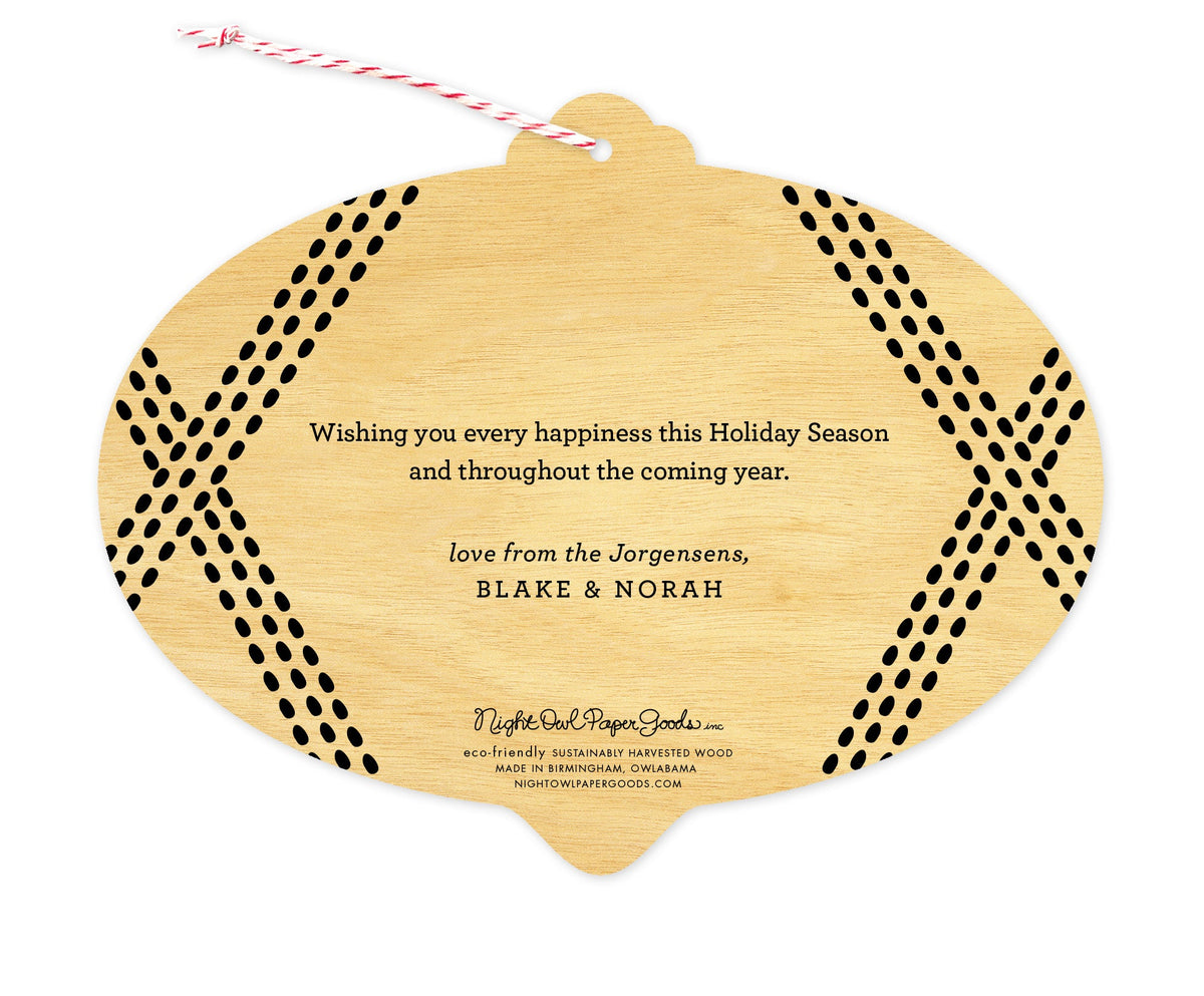 Burst of Joy Custom Holiday Ornament Card - Wood or Paper
