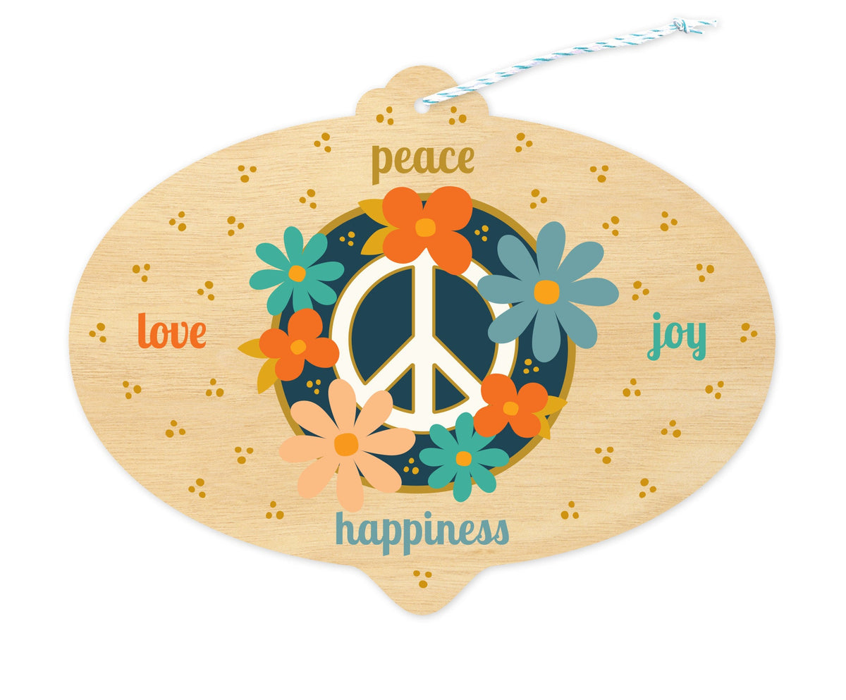 Peace Bulb Bright Custom Holiday Ornament Card - Wood or Paper