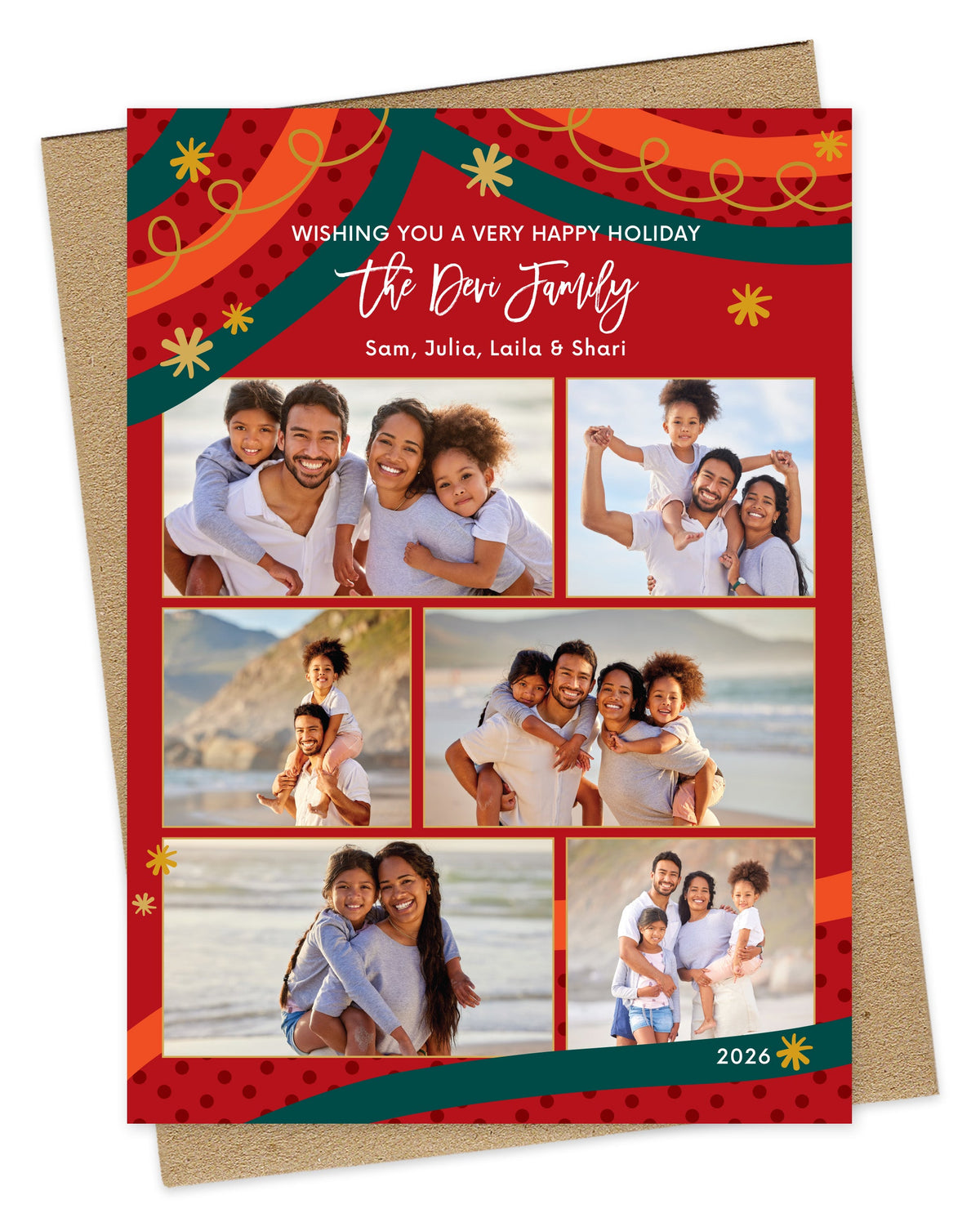 Fun & Festive Custom Holiday Card - Wood or Paper