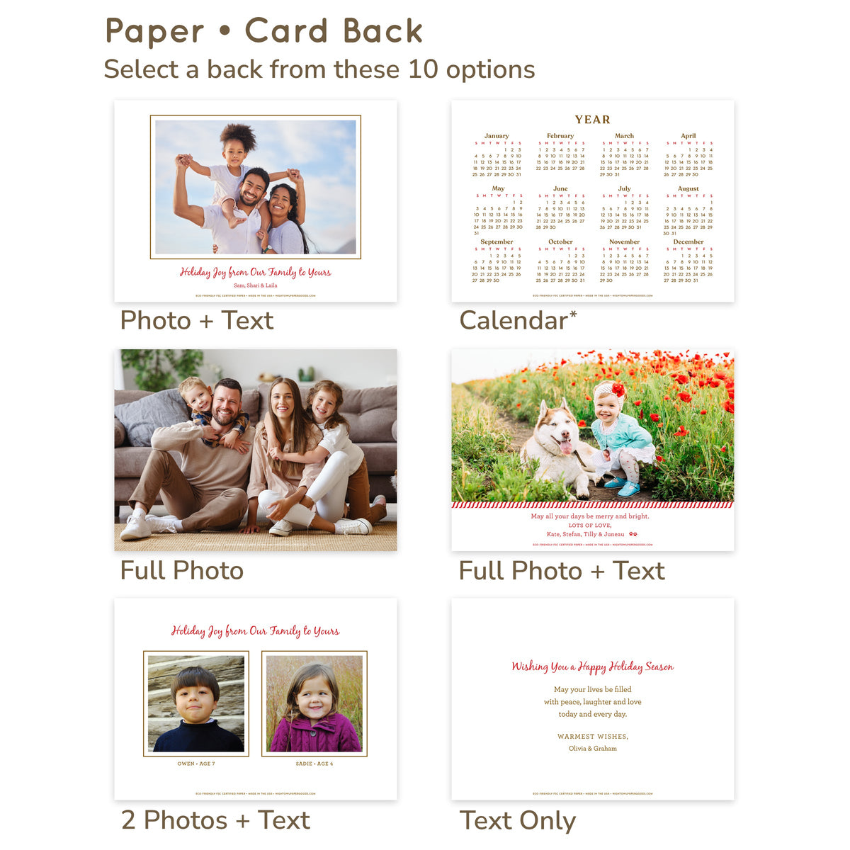 Evergreen Border Custom Holiday Card - Wood or Paper