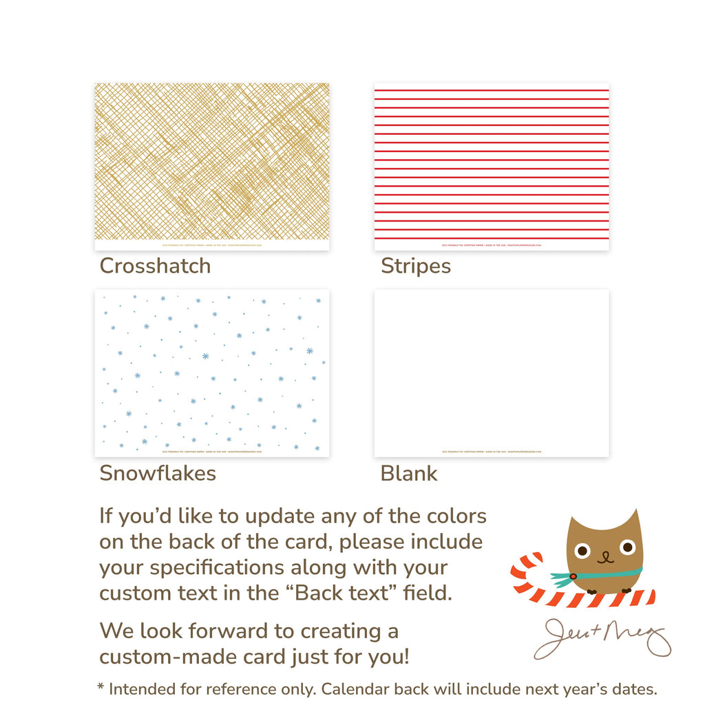 Evergreen Border Custom Holiday Card - Wood or Paper