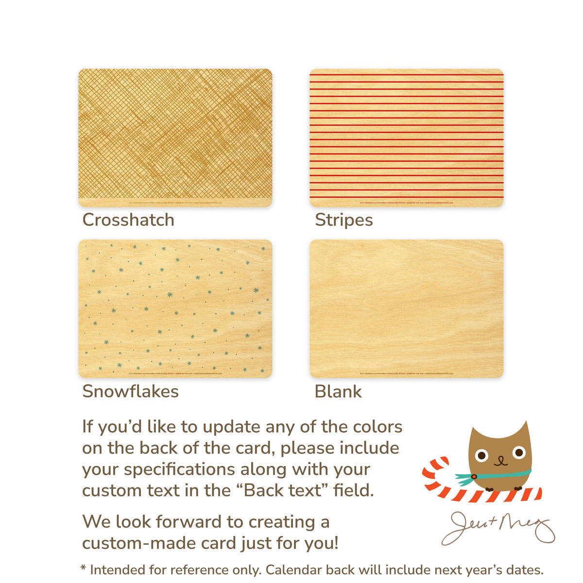 Evergreen Border Custom Holiday Card - Wood or Paper