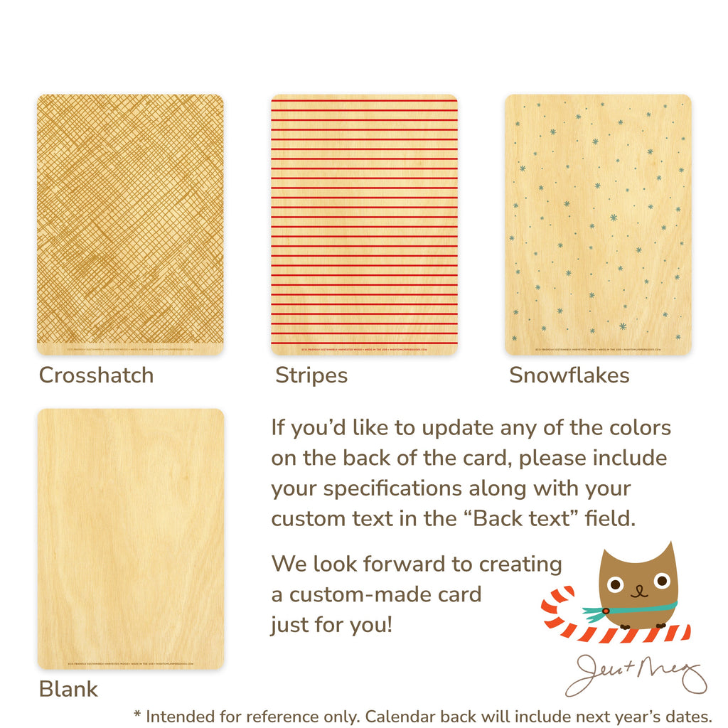 Fun & Festive Custom Holiday Card - Wood or Paper