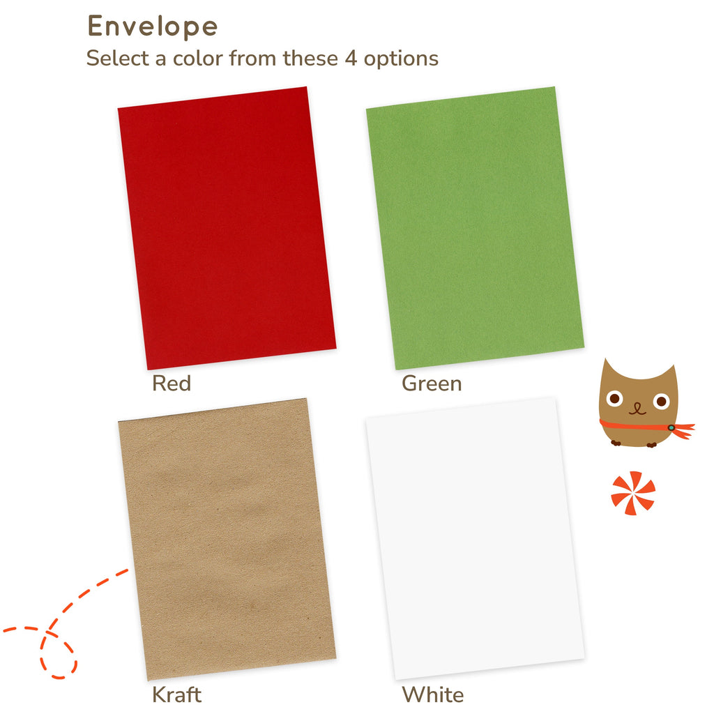 Evergreen Border Custom Holiday Card - Wood or Paper